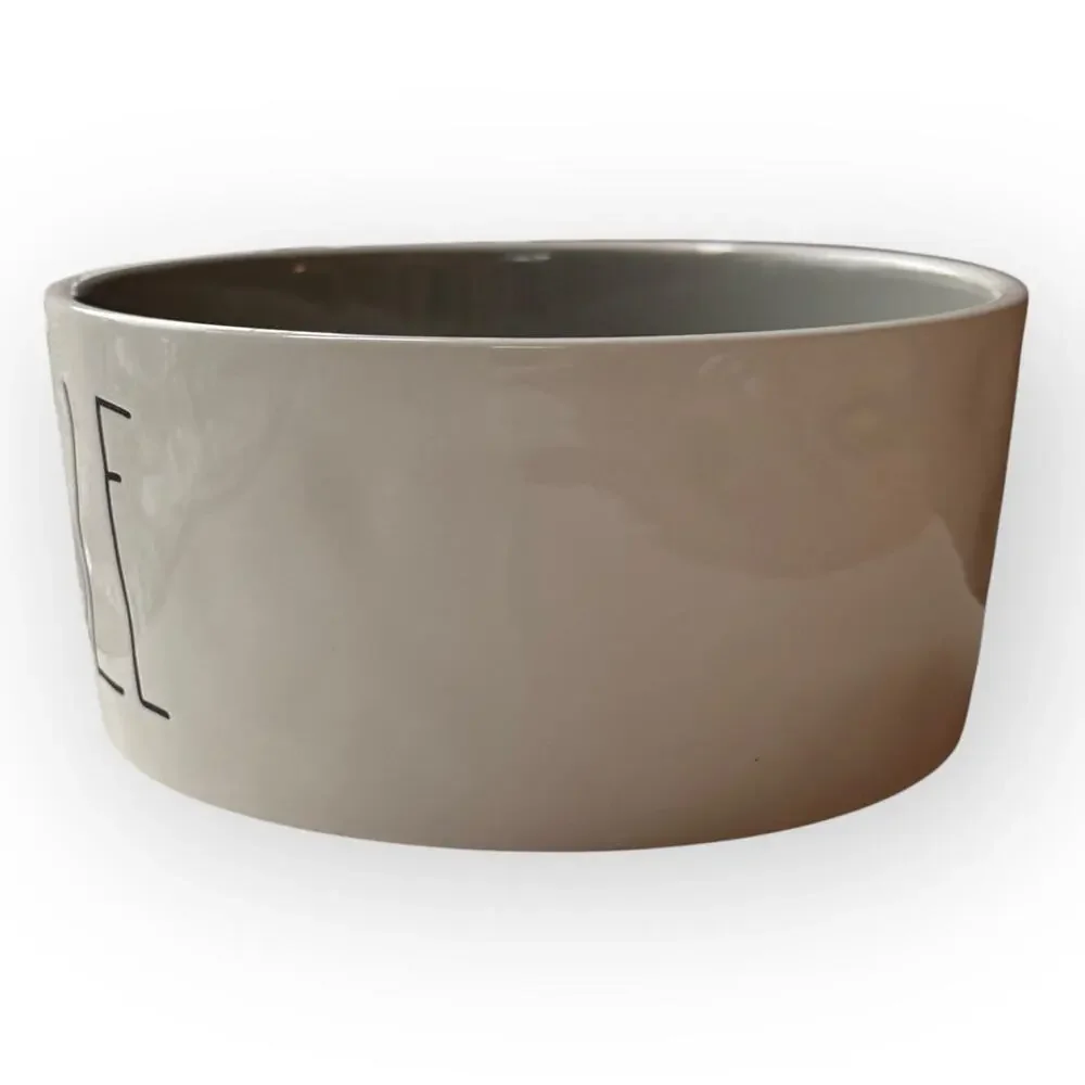 Rae Dunn Nibble White with Black Writing Durable Ceramic Pet Food Water Bowl